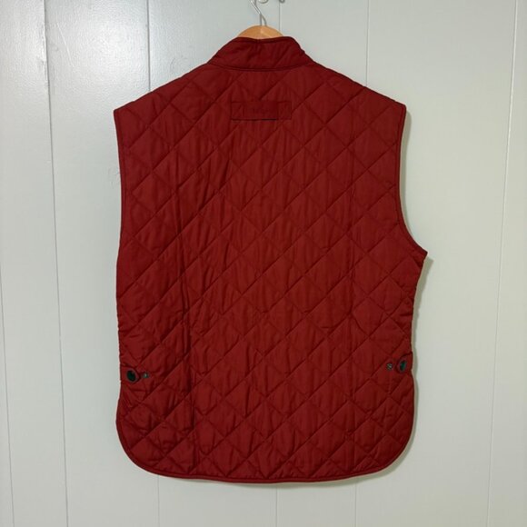 Barbour Lowerdale Quilted Gilet Vest XL Burgundy Burnt Orange Zip Lightweight - Picture 6 of 14
